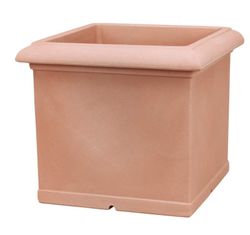 Liscio doppio vaso quadrato in resina