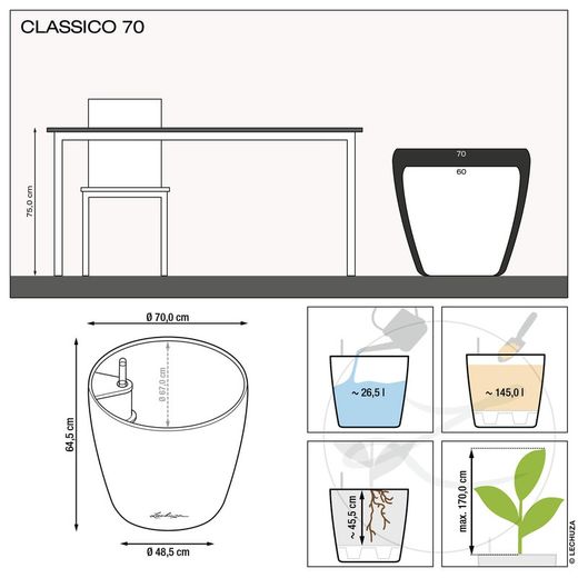 Flowerpot Owl self-watering Classico Premium 43.5 x 39 cm
