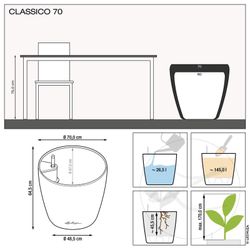 Vaso auto-irrigável Lehuza Classico Premium 28,5 x 26 cm