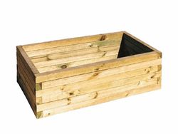 Macetero rectangular de madera Faura