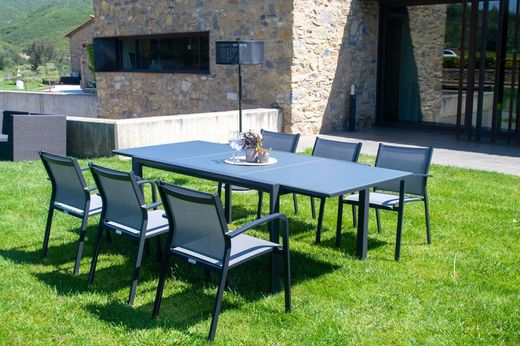 Tavolo da pranzo allungabile da giardino rettangolare in alluminio