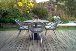 Fano round aluminum outdoor dining table