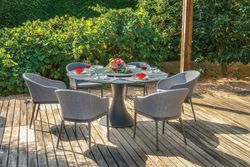 Fano round aluminum outdoor dining table