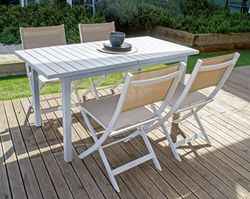 Auto extendable rectangular aluminum garden dining table
