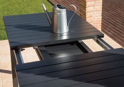 Auto extendable rectangular aluminum garden dining table