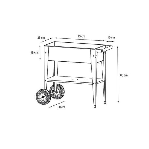 Mesa cultivo urbano con ruedas Urban Garden Trolley