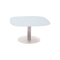 Tavolino Spade in alluminio bianco e vetro