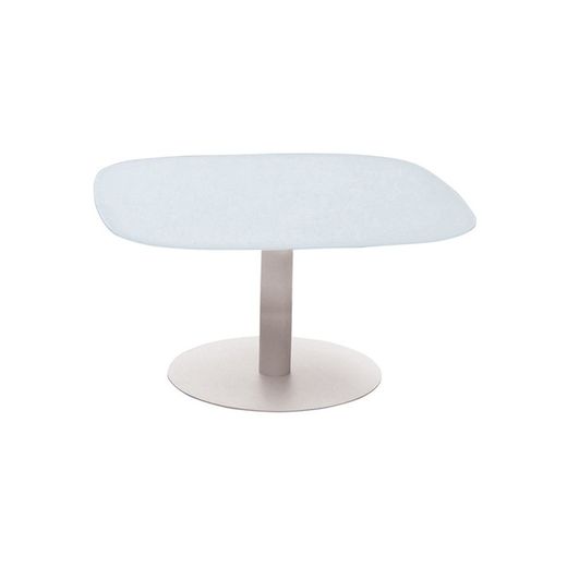 Tavolino Spade in alluminio bianco e vetro