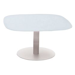 Tavolino Spade in alluminio bianco e vetro