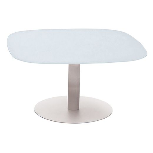 Tavolino Spade in alluminio bianco e vetro