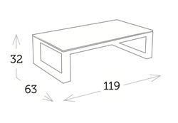 Mesa de centro retangular de alumínio Belluno