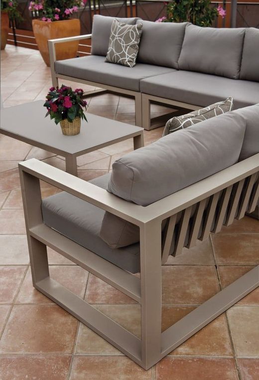 Mesa de centro retangular de alumínio Belluno