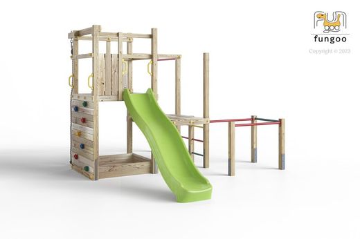 Parque de juegos infantil con calistenia y tobogán Climbing Star