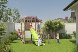 Parque de juegos infantil con calistenia y tobogán Climbing Star