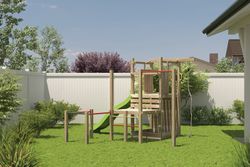 Parque de juegos infantil con calistenia y tobogán Climbing Star