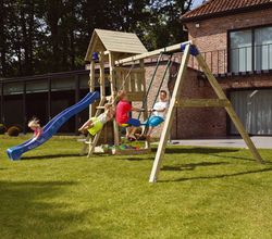 Belvedere tower playground with double swing