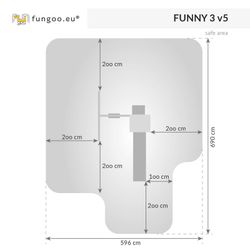 Aire de jeux en bois avec balançoire, toboggan et mur d'escalade Funny3