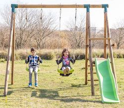 Parque infantil milos con columpio y tobogan