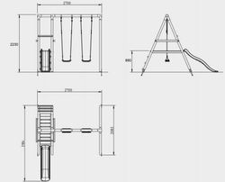 Milos aire de jeux avec balançoire et toboggan