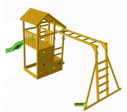 Parque infantil teide con columpio doble y escalera de mono