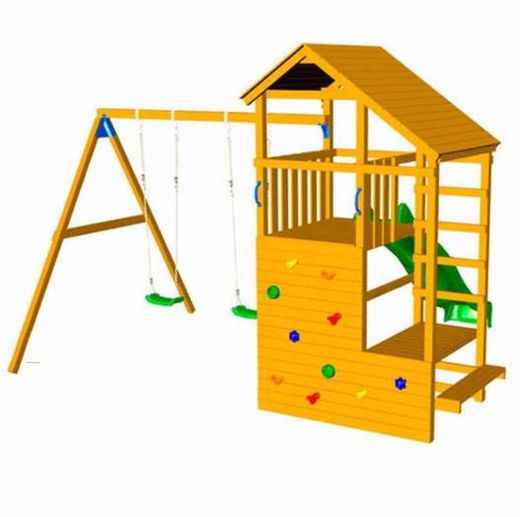 Teide playground with double swing and slide