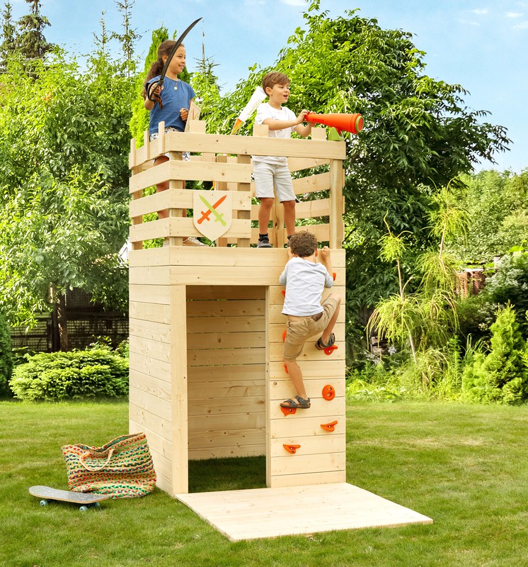 Parque de jogos infantil de madeira Taga com parede de escalada, Tudo o  que quiseres para brincar na rua
