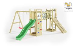 Maxi Funny Playground com duas torres e ponte - Castelo de aventura em seu jardim