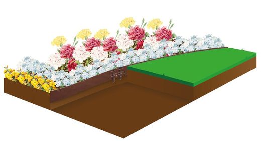 Perfil de jardim em aço com borda arredondada Borduline