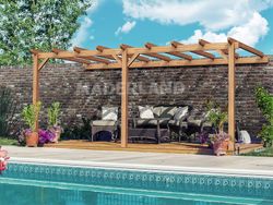 Pérgola laminada adosada a pared Palma