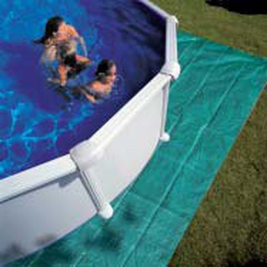 GRE 558 Runder Pool aus weißem Stahl