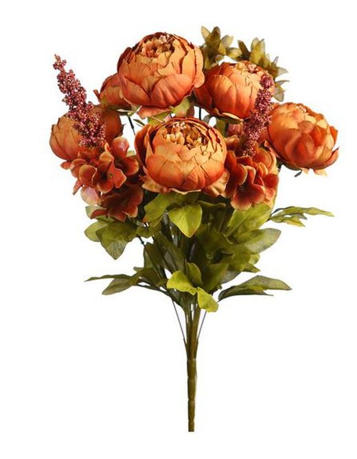 Bouquet artificiale di peonie e amaranto 50 cm