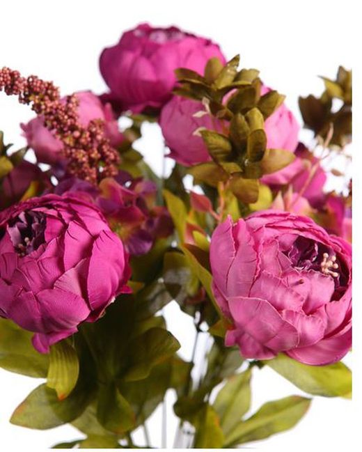 Bouquet artificiale di peonie e amaranto 50 cm