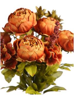 Bouquet artificiale di peonie e amaranto 50 cm