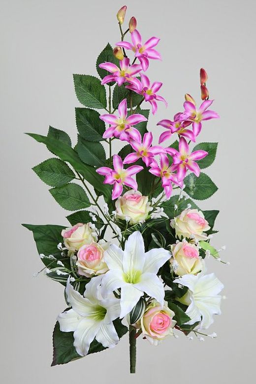 Ramo orquÃƒÂ­dea y lilium artificial