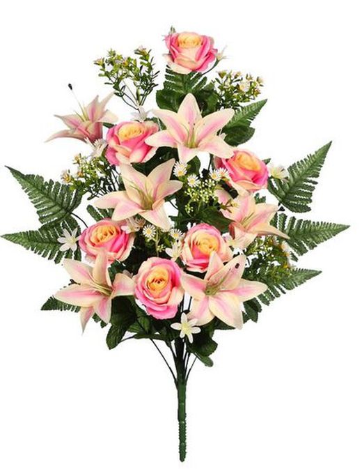 Bouquet of roses and lilies double sided 60cm