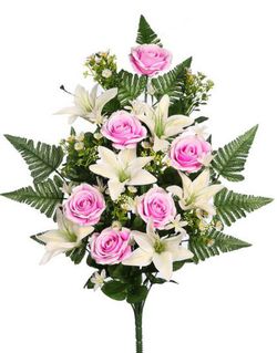 Bouquet of roses and lilies double sided 60cm