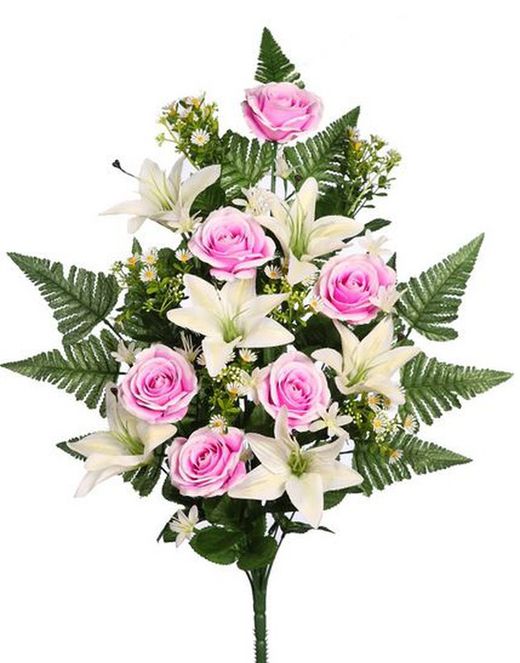 Bouquet of roses and lilies double sided 60cm