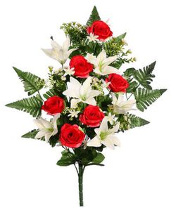 Bouquet of roses and lilies double sided 60cm