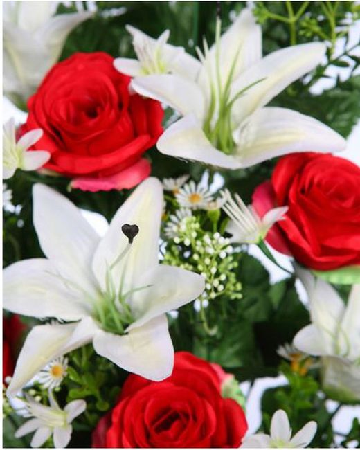 Bouquet of roses and lilies double sided 60cm