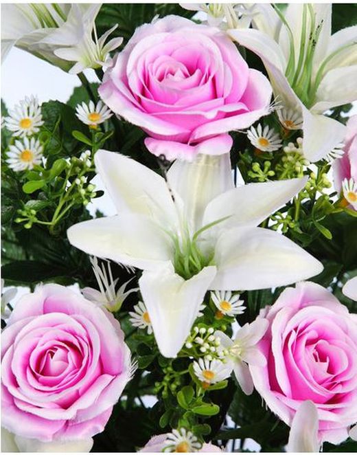 Bouquet of roses and lilies double sided 60cm