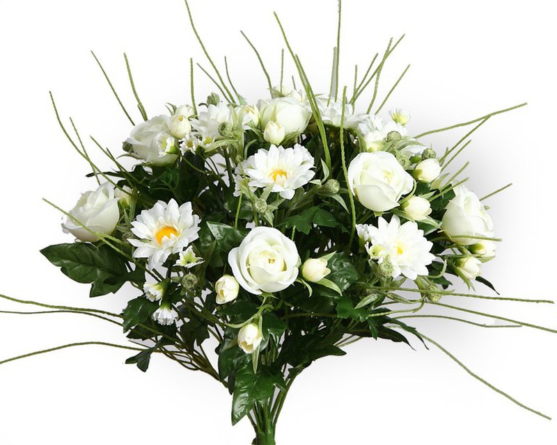 Marguerite et roses artificielle bouquet — lajardineriecreative