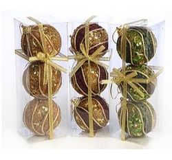 Set 3 Bolas NAVIDAD 6.5 burdeos o verde