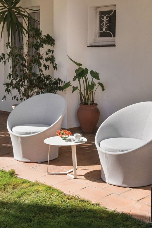 Fauteuil relax de jardin en aluminium avec coussin Apollo