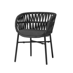 Stackable Aluminum and Synthetic Rope Outdoor Dining Chairs Drop