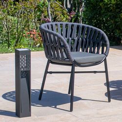 Stackable Aluminum and Synthetic Rope Outdoor Dining Chairs Drop