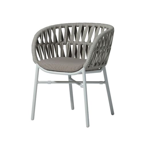 Stackable Aluminum and Synthetic Rope Outdoor Dining Chairs Drop