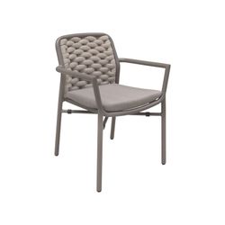 Rio stackable aluminum and synthetic rope outdoor dining armchair