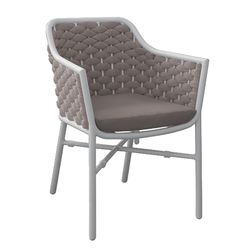 Rio aluminum and synthetic rope outdoor dining armchair