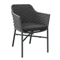 Rio aluminum and synthetic rope outdoor dining armchair