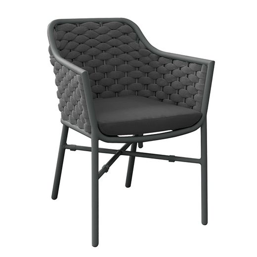Rio aluminum and synthetic rope outdoor dining armchair